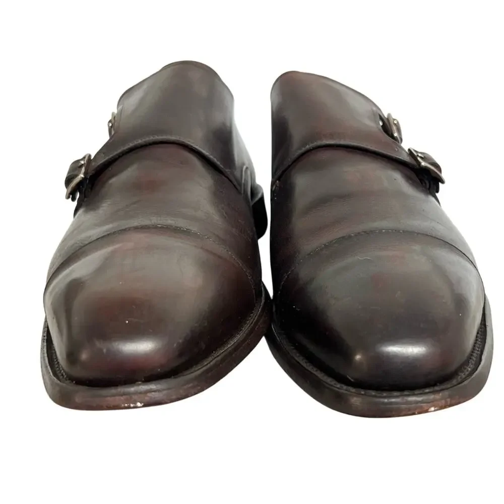 ALLEN EDMONDS Mora 2.0 Double Monk Strap Brown Leather Shoes Size 15 NICE